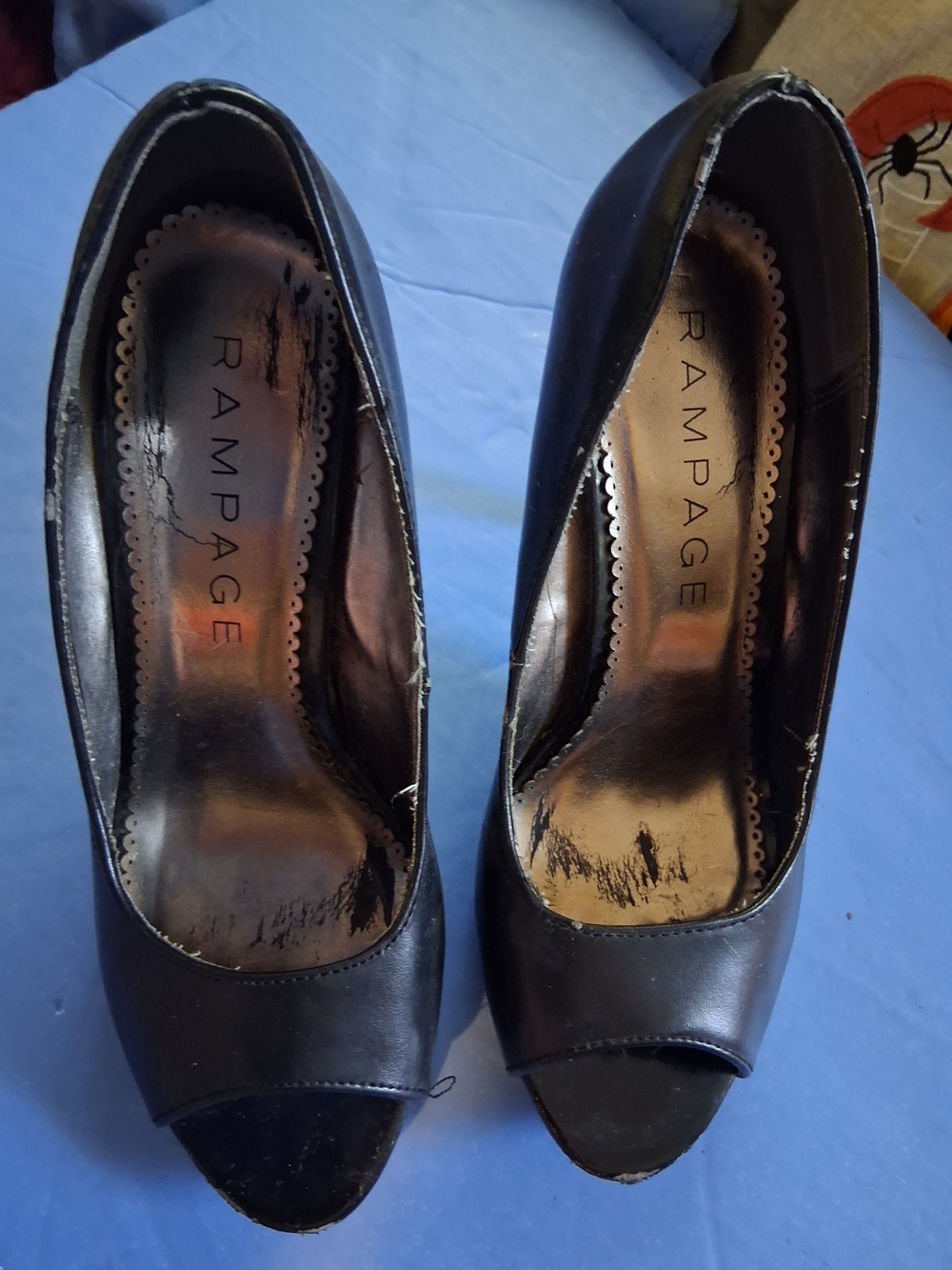 Rampage Black Peep-Toe Heels